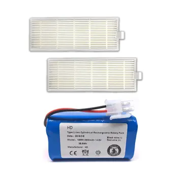 

Rechargeable for ILIFE Battery + Brush Filter 14.8V 2800mAh Robotic Vacuum Cleaner Accessories for Chuwi Ilife A4 A4s A6