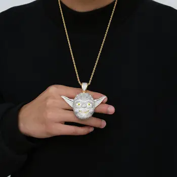 

Master Pendant Necklace Men Iced Out CZ Chains Hip Hop/Punk Gold Silver Color Charms Necklace Jewelry Party Gifts 2020 New