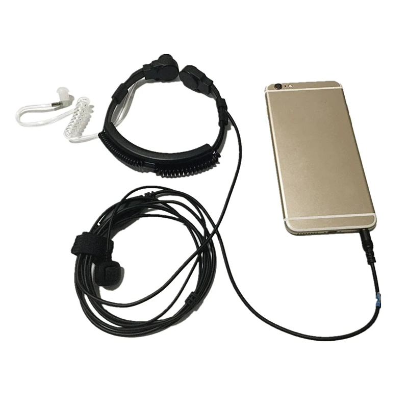

Flexible Throat Mic jack 3.5mm Microphone Covert Acoustic Tube Earpiece Headset for Iphone android moblie phone