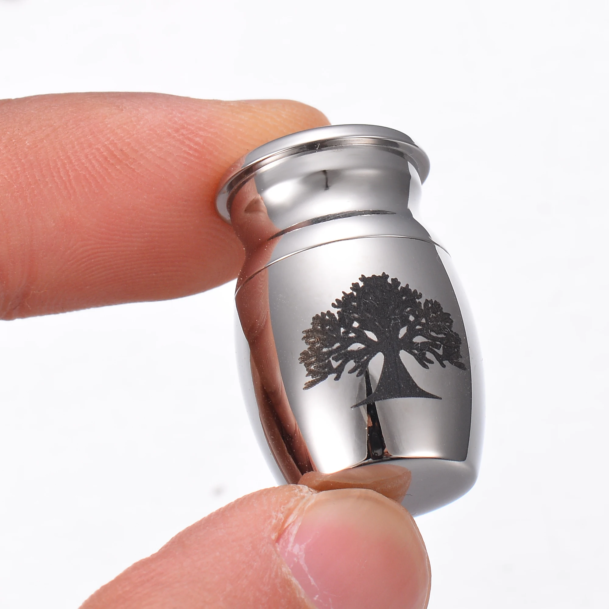 Funeral Jewelry Urns for Human Ashes Holder Stainless Steel Memorial Keepsake with Always in My Heart Tree of life Dog Paw 3