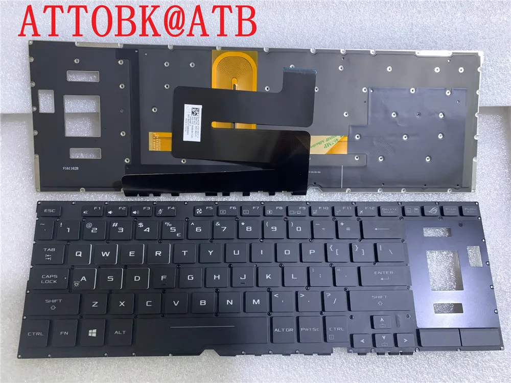 Teclado do Portátil Inglês Francês para Asus Rog Zephyrus Gx501 Gx501g Gx501gi Gx501gv Gx501gs Gx501g Gx501gi com Luz de Fundo Novo