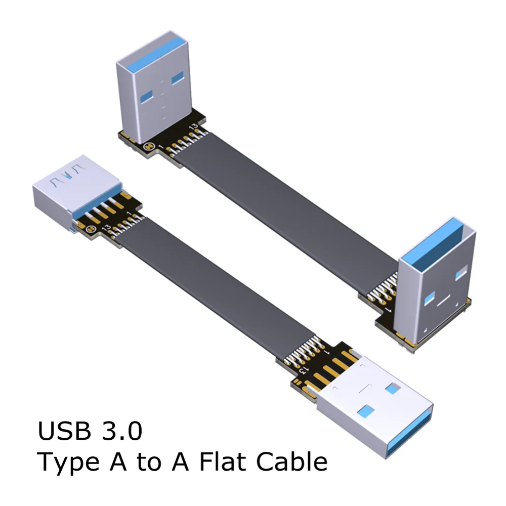 USB 3.0 male to male female to female ultra-thin FPV flat Ribbon extension cable A A double angle custom