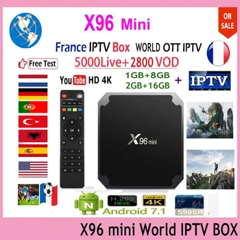 

X96mini TV box 2GB+16GB Android7.1+ 1 year World IPTV 5000 Live/2800 VOD XXX 4K HD for Europe Arabic Asian Africa Latino America