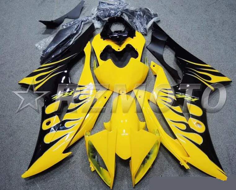 Новые ABS полные комплекты обтекателей подходят для YAMAHA YZF-R6 2006 2007 Обтекатели набор YZF R6 06 07 литьевая форма желтый черный