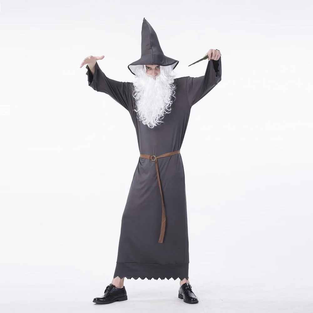 Классический Фильм Властелин колец Gandalf Одежда Косплей Костюм Хоббит халат для Хэллоуина взрослый накидка волшебника шляпа и пояс