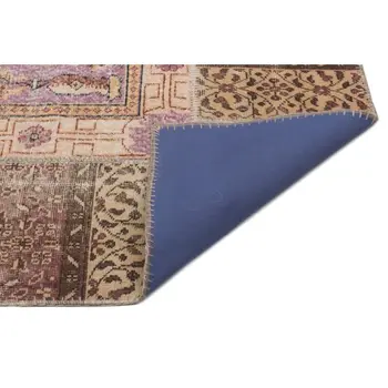 

Handmade Natural Vintage Overdyed Patchwork Area Rug 185x270 Cm-6'1''X8'10''