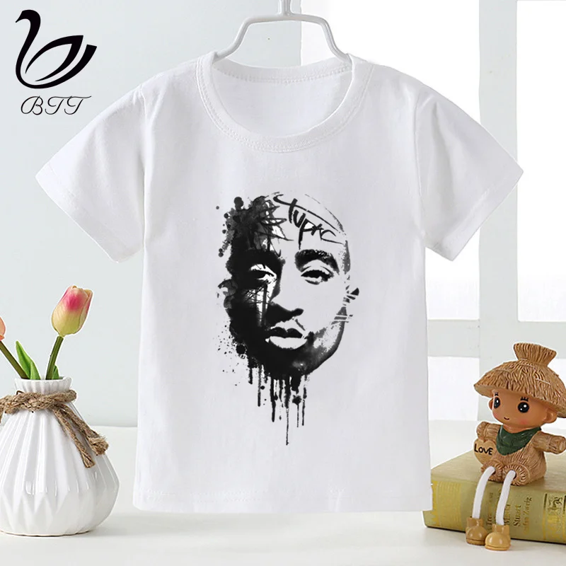Футболка с изображением американского рэпера Тупака макавели 2pac футболка с мультяшным принтом дизайнерские Детские футболки детская одежда с короткими рукавами