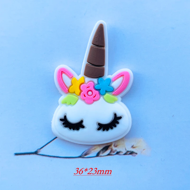 12/24 PCS  Cute Cartoon Unicorn Series Flat Back Soft Rubber DIY Scrapbook Mobile Phone Case Accessories 043