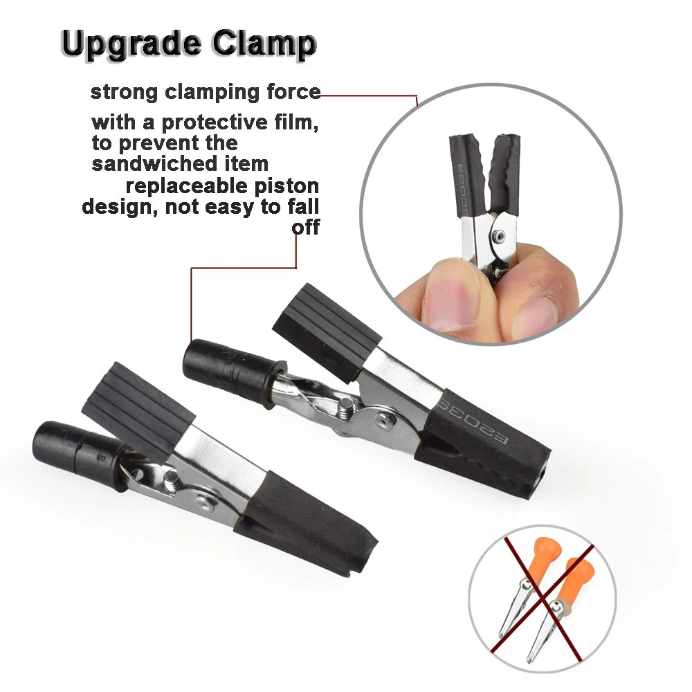 NEWACALOX Desk Clip PCB Soldering Holder 3X Magnifier with LED Light Welding Helping Hand Flexible Arm Soldering Third Hand Tool