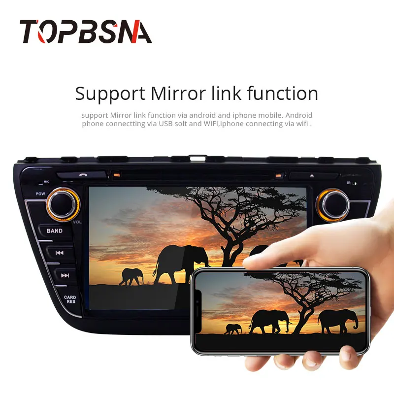 Excellent TOPBSNA 8 inch Android 9.0 Car DVD Player For Suzuki SX4 S-Cross 2014 2015 2016 WIFI Multimedia GPS Stereo 2 Din Car Radio Audio 4