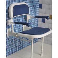 Настенный стул для ванной комнаты Алюминий Ванная комната стены Складная Скамья 6-Шестерни Регулировка скорости для душа откидное кресло для душа откидное сиденье