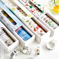 10 компл./1 лот васи ленты DIY японский бумажный светильник времени маскирующая лента декоративные клейкие ленты Скрапбукинг наклейки