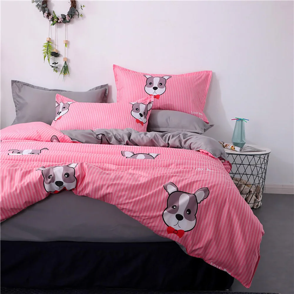 Thumbedding Pink Panther Bedding Set Cartoon Fashionable Girls Duvet Cover Queen King Full Twin Single Unique Design Bed Set