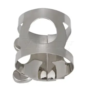 

Yibuy 28mm Tenor Saxophone Sax Ligatures Nickel Color for Bakelite Mouthpieces