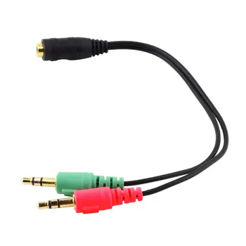 

Universal 3.5mm 2 in 1 Earphone Audio Cable Adapter Female To Dual Male Extension Cable Cord Y Splitter For Phone PC MP3 MP4 NEW