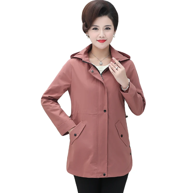 

Women's Oversize Hooded Trench Coat, Cotton Outerwear, Casual Tops, Cozy Windbreaker, Plus Size, 5XL, Spring, Autumn, New, 2023