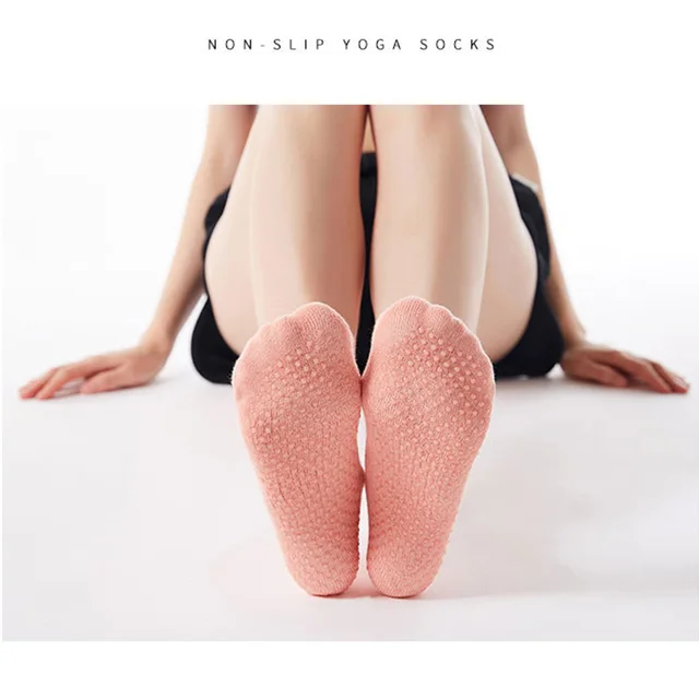 Non Slip Grip Yoga Socks Anti-Skid Slipper Barre Socks Sticky Socks for Yoga Pilates Barre Home Workout Sports 3