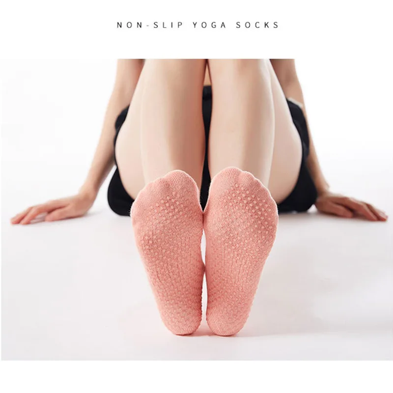 Calcetines antideslizantes para Yoga, medias adhesivas para entrenamiento  en casa, Pilates y Barre - AliExpress