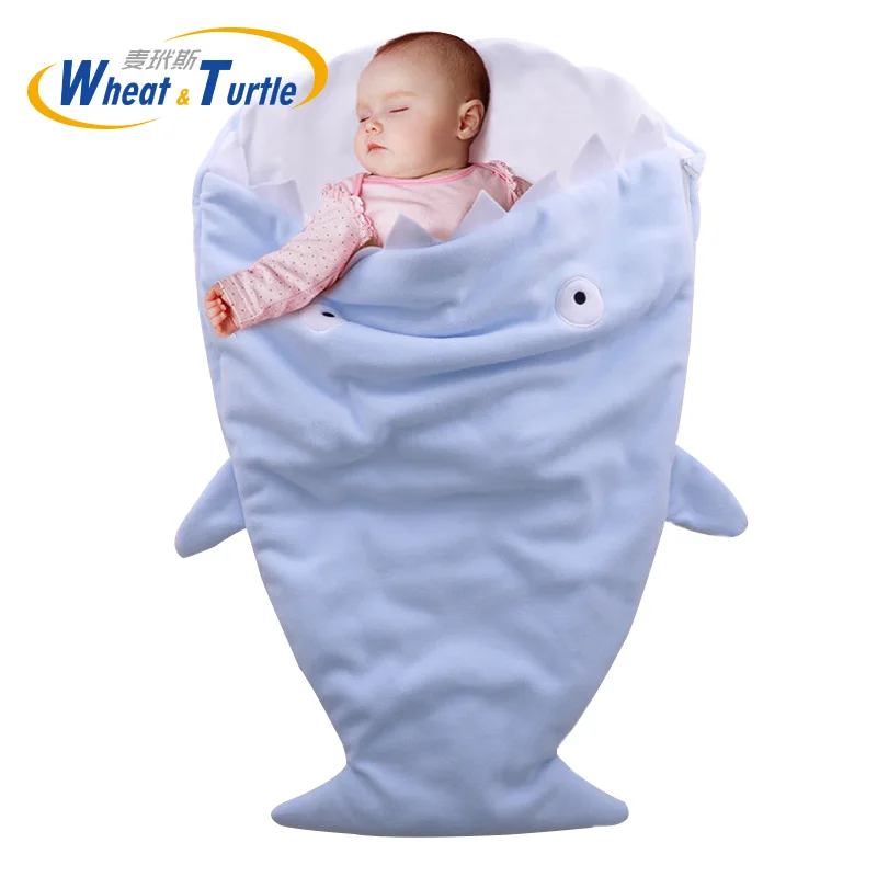 

Infant Sleeping Bag Shark Shape Sleeping Bag Cartoon Anti-kick Is Autumn And Winter Newborn Baby Out Of Cotton Creative Gifts