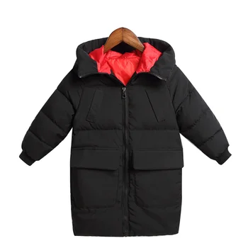 

2020 Winter New Down Jacket for Boys Hooded Coat Graffiti Camouflage Parkas For Teenagers Boys Thick Long Outwear Kids Clothes