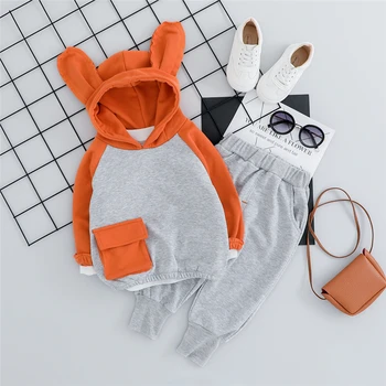 

HYLKIDHUOSE 2019 Autumn Baby Girls Clothes Suits Toddler Infant Clothing Sets Cartoon Rabbit T Shirt Pants Children Costume