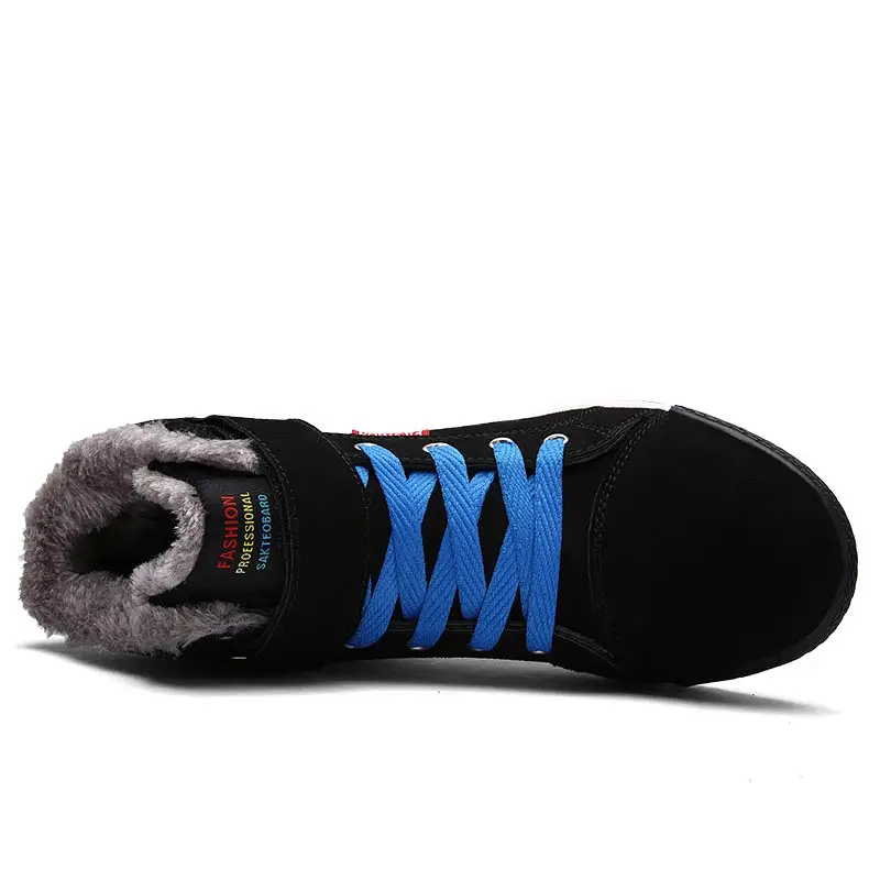 Зимняя обувь мужские теплые дышащие мужские Ботильоны противоскользящие Сникеры мужские на шнуровке Большие размеры мужские кроссовки