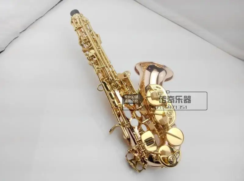 Sylzkr Custom Brand Curvo Soprano Sax Bbtune Strumento Musicale Golden Key Quality Con Bocchino Rame Fosforizzato