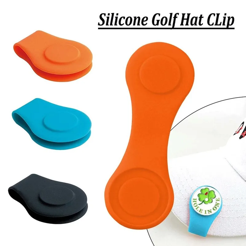 2 Pcs Silicone Magnetic Golf Hat Clip Ball Marker Holder Attach to Your Cap Pocket Edge Belt Clothes Gift
