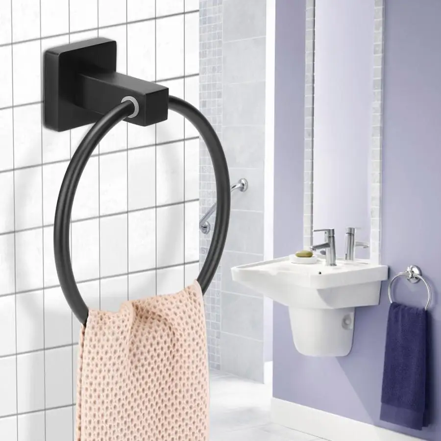 Extra Forte Aspiration ovale Anneau porte-serviettes de salle de bain Porte-serviettes Chrome antirouille simplywire 
