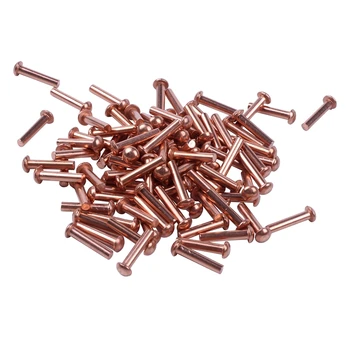 

100 Pcs 3/32x15/32 inch Round Head Copper Solid Rivets Fasteners Rose gold