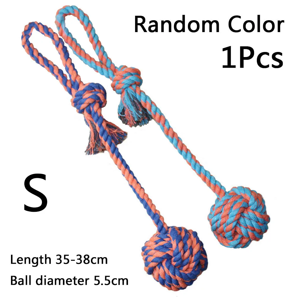 S Random Color Игрушки для собак чистка зубов натуральный хлопчатобумажный канат животные жевательные игрушки для собак тренировочные принадлежности для домашних животных интерактивные игры товары для домашних животных - Цвет: S Random Color