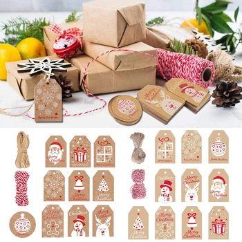 

Kraft Paper Gift Package Name Card Christmas Tag Holiday Garment Merchandise Party Crafts Hang Labels Portable Festival DIY Arts