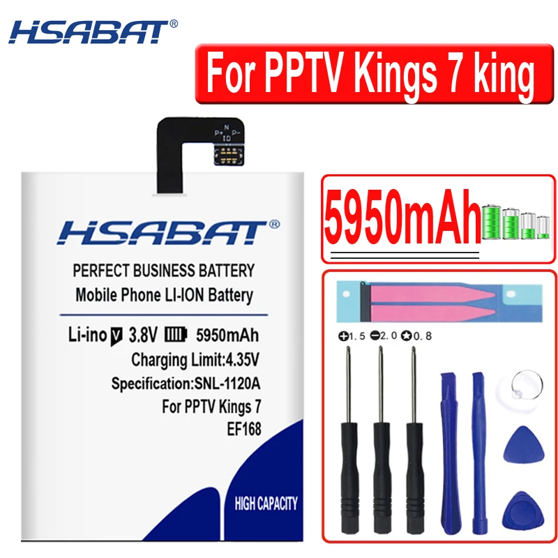 HSABAT EF168 5950 мАч батарея для PPTV Kings 7 king 7S King7 PP6000 батареи бесплатные инструменты+ Бесплатный подарок