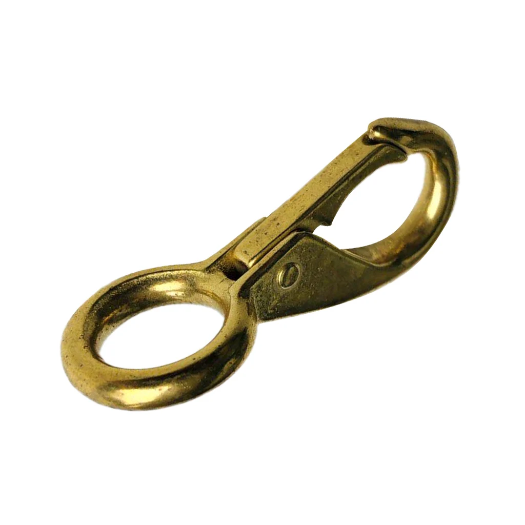 Strong Compact Brass Fixed Eye Spring Snap Hook Clip Marine Boat Fitting Hardware
