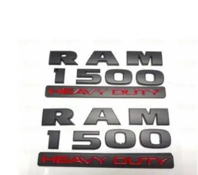 Высокое качество автомобиля Стайлинг для ram 1500 2500 3500 сверхмощный серебряный черный эмблема АБС значок задний багажник логотип стикер - Цвет: 2PCS 1500