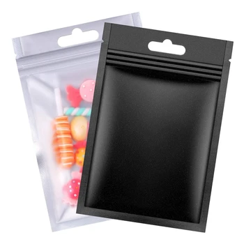 

150 Packs Bags Aluminum Foil Bags, Resealable Flat Metallic Mylar Foil Flat Food Storage Bags Pouch (Black)