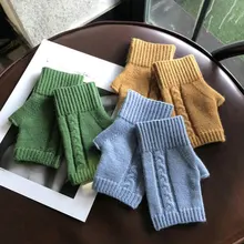 

Winter Warm Gloves Wool Crochet Comfortable Knitting Gloves Multi-colored Cold-proof Neutral Stretch Gloves For Ladies