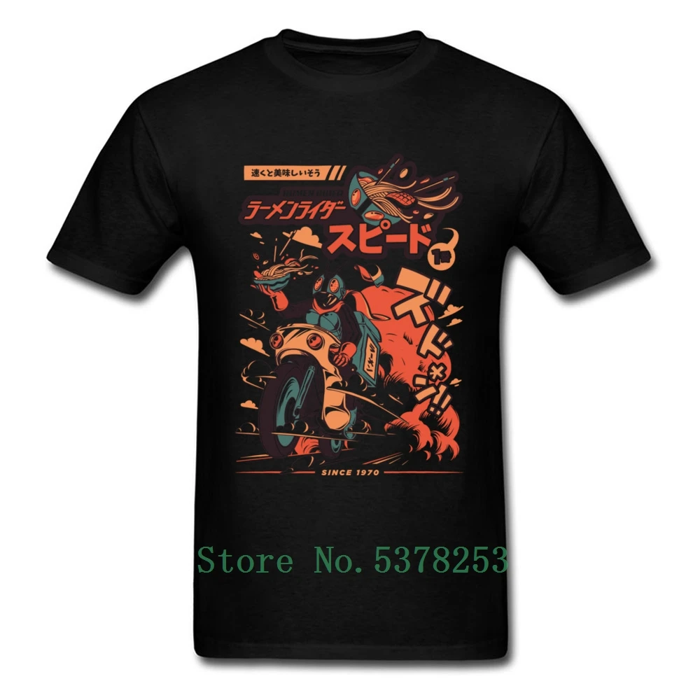 

Funky Men T-Shirt Ramen Rider Tops 100% Cotton Tees Moto Racer Clothes T Shirt Guy Crazy Cartoon Tshirts Japan Style Cool