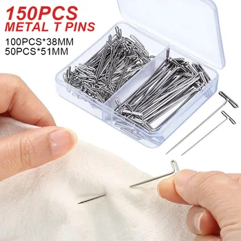 

Metal T Pins Hook Needles Brazilian Mannequin Head Type Sewing Hair Salon Styling Making Wigs Fixing Tools Accessories
