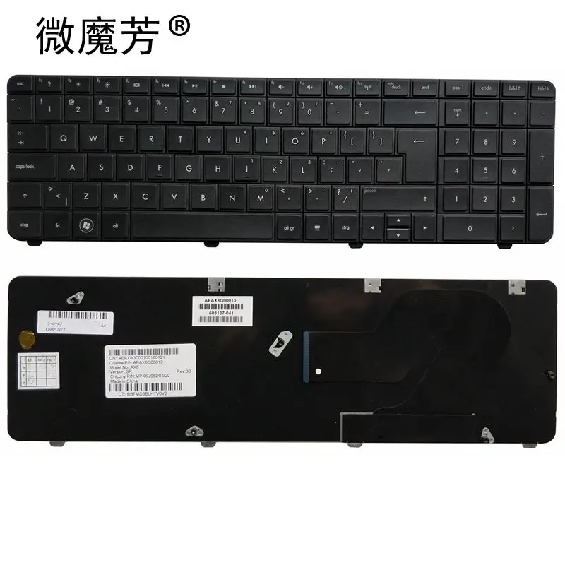  Black UI New English keyboard FOR HP CQ72 G72 Laptop keyboard