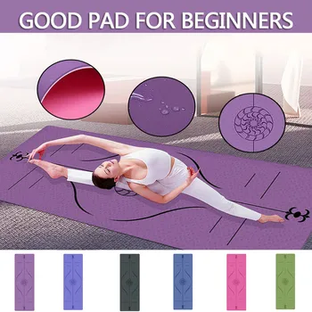 

Yoga Mat Tpe Yoga Mat With Position Line Non Slip Carpet Mat For Beginner Environmental Fitness Gymnastics Mats Exercise Mat AW5