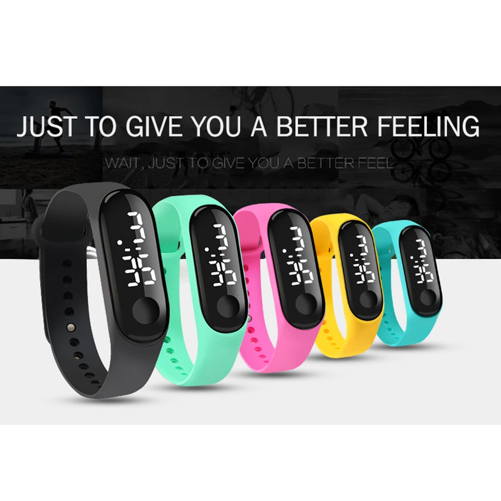 Unisex Silicone LED Digital Creative Touch Screen Sport Watch Bracelet Digital Wristwatches Adjustment Men/Women/Kids