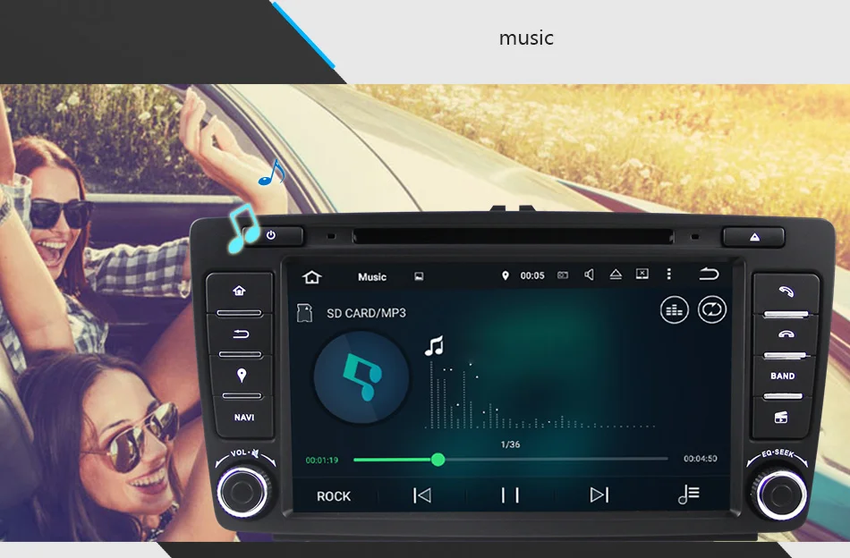 Top Eunavi 2 din Android 9.0 Car DVD Player GPS Navigation For Skoda Octavia 2014 2015 A7 Radio Stereo Multimedia car pc 2G RAM 15