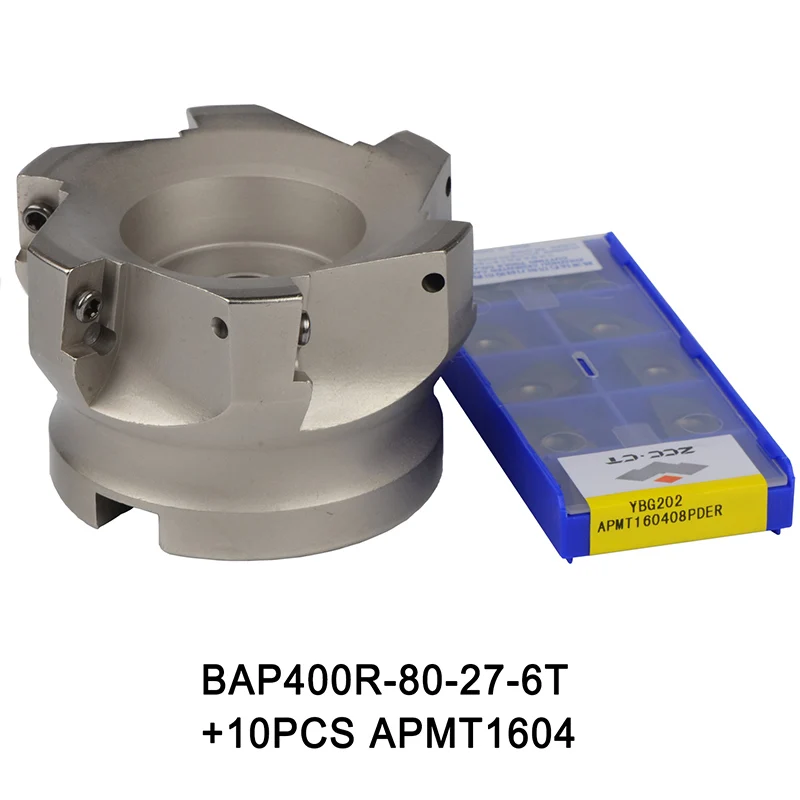BAP300R BAP400R Наплечная головка Фрезы с ЧПУ, фрезерные инструменты, карбидные вставки APMT1135 APMT1604 - Длина режущей кромки: BAP400R-80-27-6T-IN