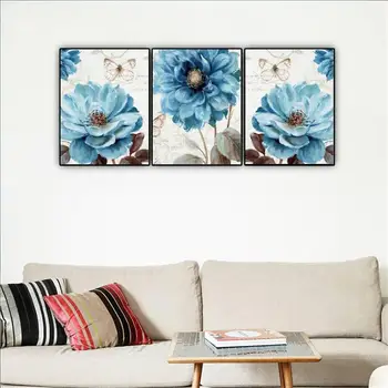 

Laeacco Scandinavia Artificial Flowers Cuadors Sofa Background Wall Decoration Living Room Mordern Wall Pictures Canvas PrintS