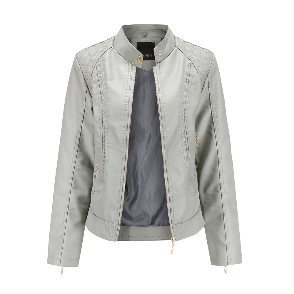 Новинка, высококачественные женские Куртки из искусственной кожи, черная кожаная куртка в стиле панк размера плюс, Черная байкерская куртка из искусственной кожи, роскошная женская куртка