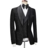 Cenne Des Graoom Latest Coat Design Men Suits Tailor-Made Tuxedo 3 Pieces Blazer Wedding Party Singer Groom Costume Homme Black 4