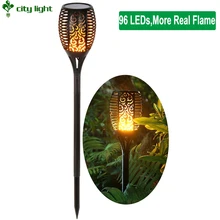 96 Светодиодный s Солнечное Пламя мерцающий садовый светильник фонарь светильник IP65 Открытый Точечный светильник s ландшафтное украшение светодиодный светильник для садовых дорожек