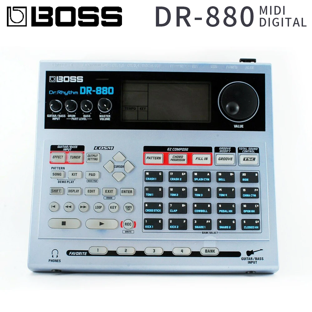 Boss Dr-880 Rhythm Digital Midi Drum Machine - Parts & Accessories