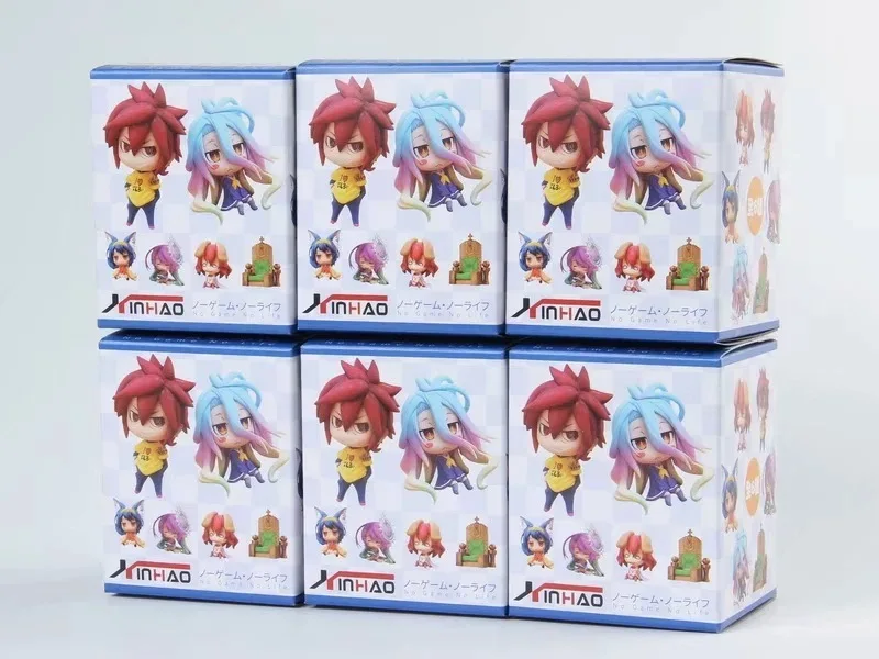 Anime Figure No Game No Life Shiro Sora Jibril Steve PVC Action Figures Collectible Model Toys Doll 6pcsset (6)